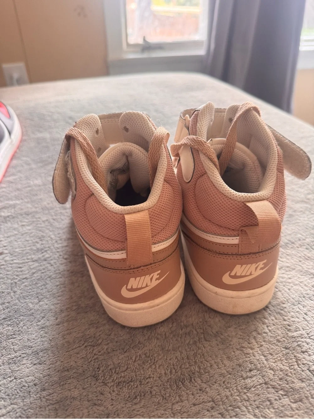 Nike High-Top Sneakers in Cream & Brown